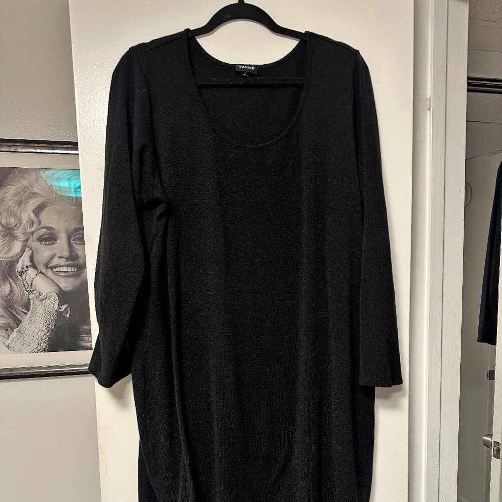 Torrid Black Midi Sweater Dress, Size 2x